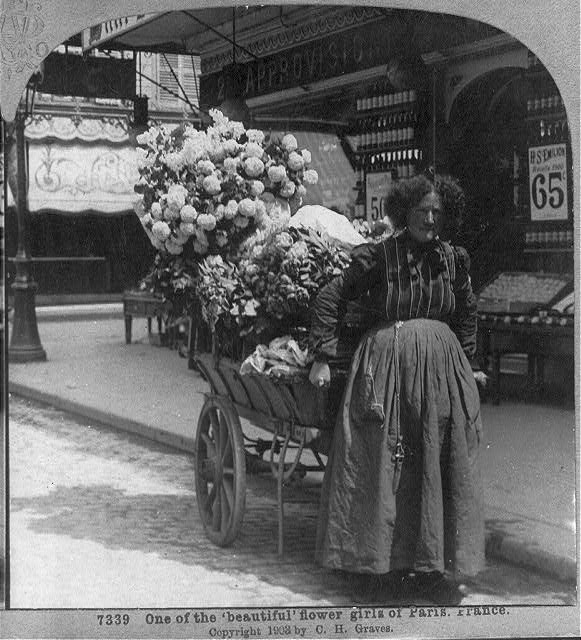 One of the 'beautiful' flower girls of Paris, France
