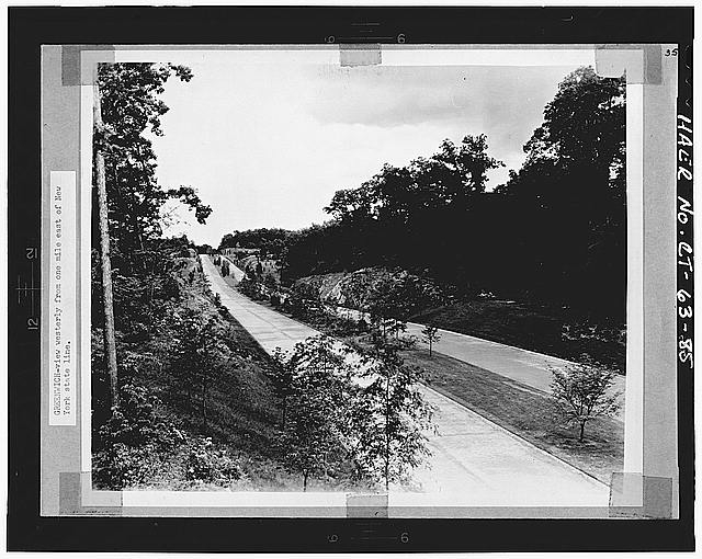 85. HISTORIC PHOTOGRAPH, MERRITT PARKWAY, LOOKING WEST...