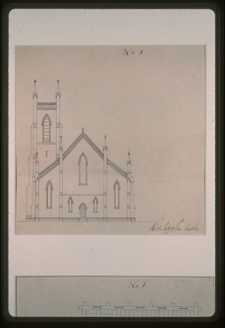 [Grace Church (Brooklyn, New York). Rear elevation. Plan]...