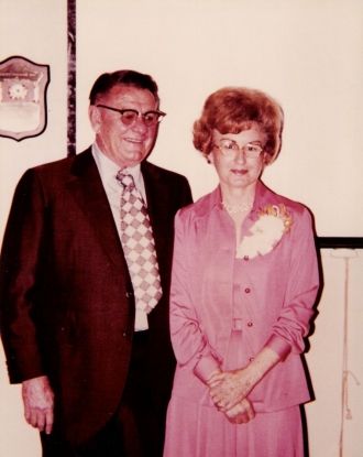 Erwin Woodrow Nunley and wife at his Retirement
