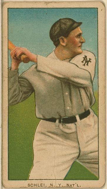 [Admiral Schlei, New York Giants, baseball card portrait]