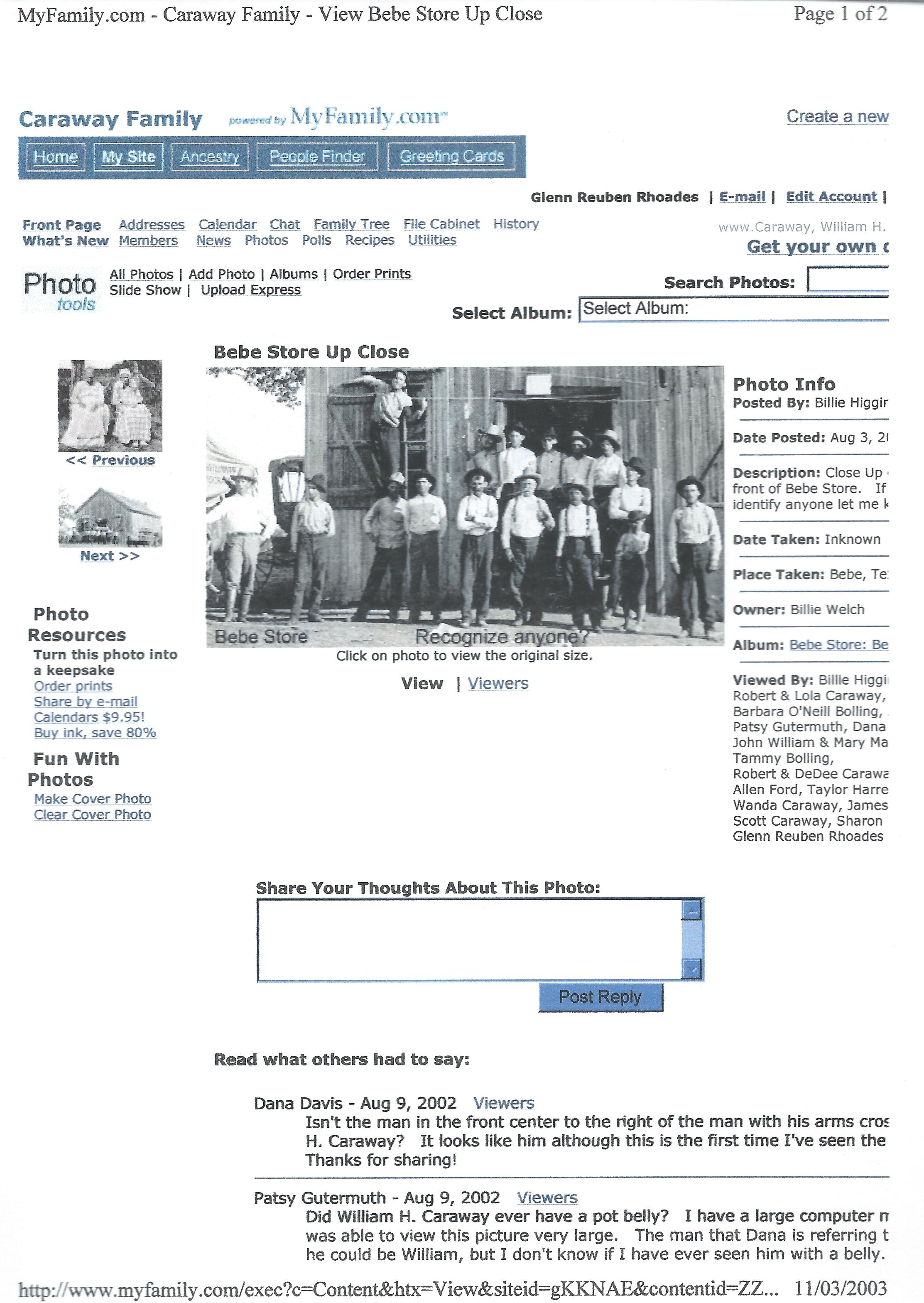 The old BeBe, Texas Store 