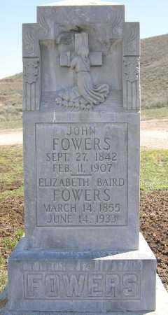 John and Elizabeth Fowers Headstone