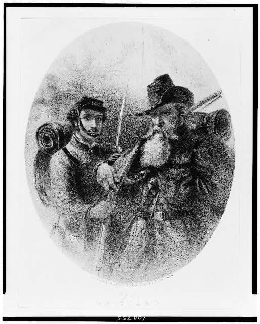 On guard. Father and son / lith. & published by J.H....