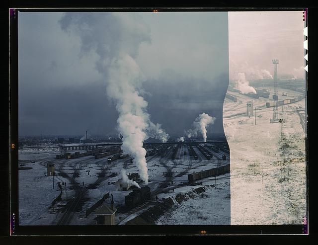 General view of the hump yard at Proviso yard, C & NW...