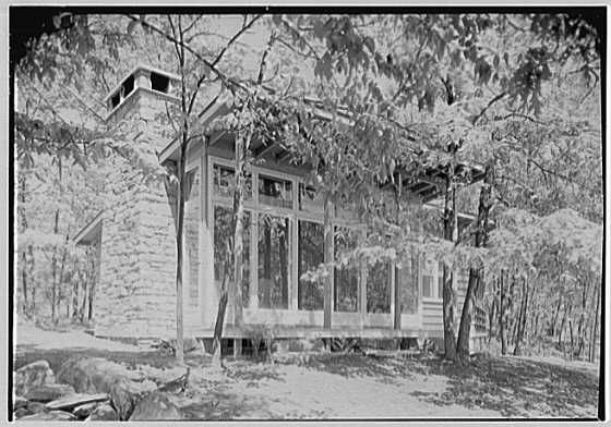 John C.B. Moore, residence in Pound Ridge, New York. Rear...