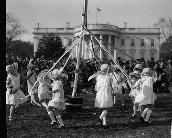 May Pole dance, Easter egg rolling, 4/1/29