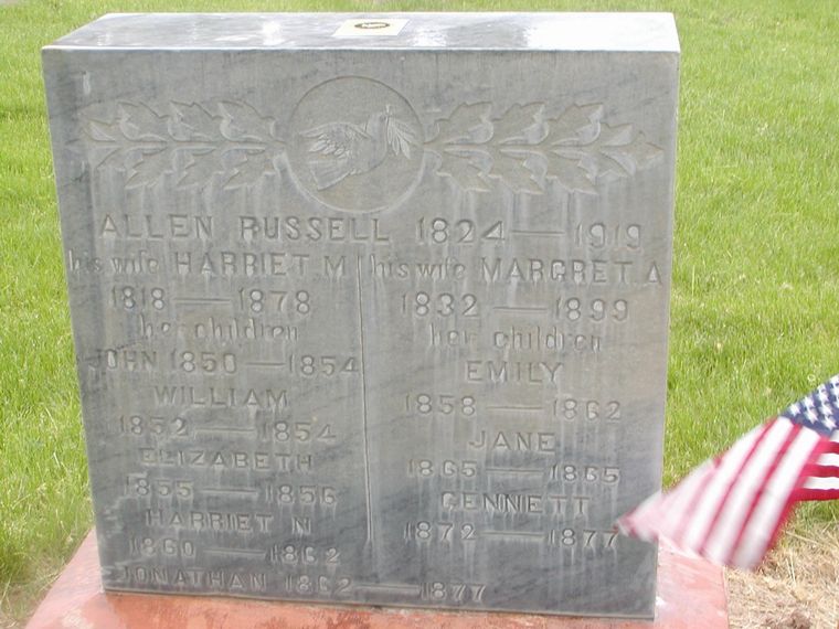Gravestone of Allen Russell