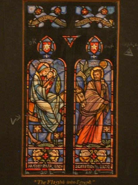 [Design drawing for stained glass memorial window...