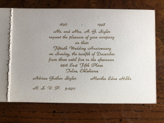Wedding anniversary invitation