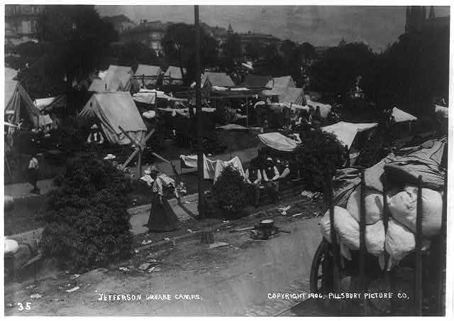 Jefferson Square camps, after the San Francisco...