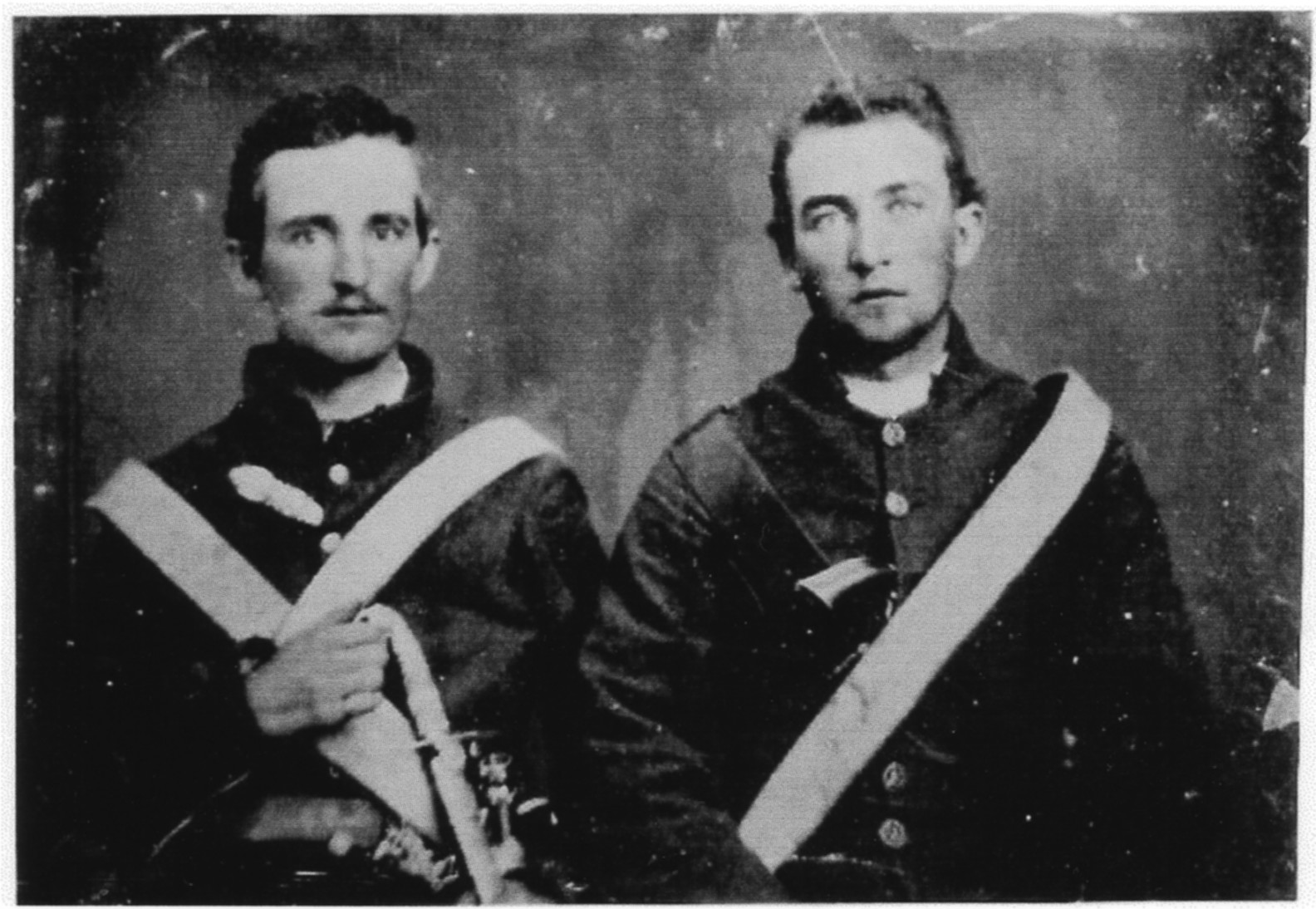 Private Miles Osborne Sherrill  on left