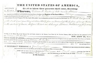 Weishaar Land Deed, Illinois 1850