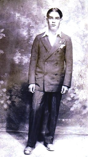 Jose Maria Espinoza, standing