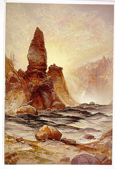 The tower of Tower Falls, Yellowstone / TM ; Prang's...