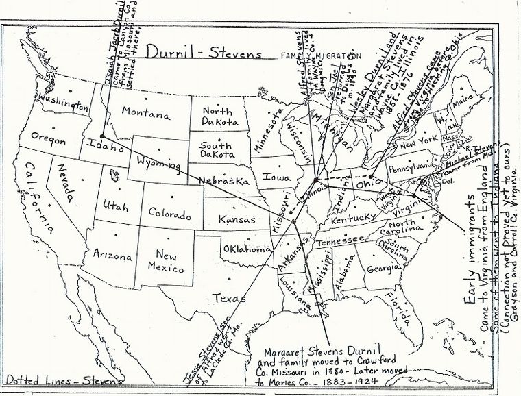 map of Early immigrants