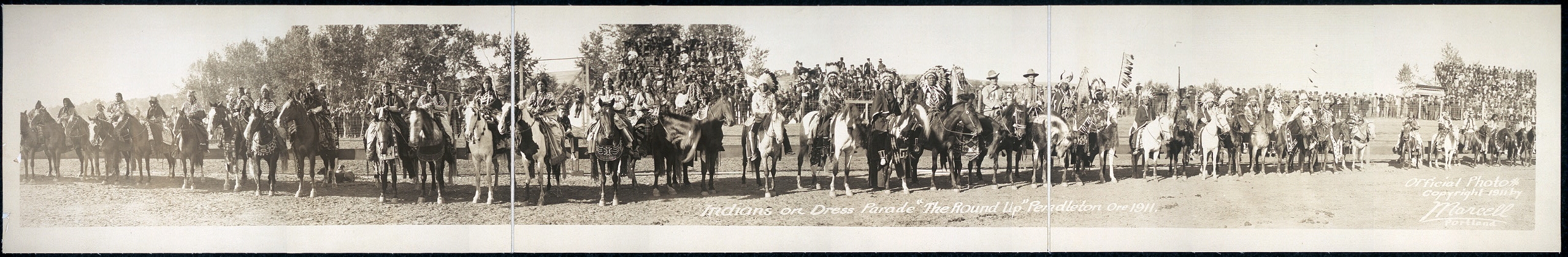 Indians on dress parade, "The Round-Up", Pendleton, Ore.,...
