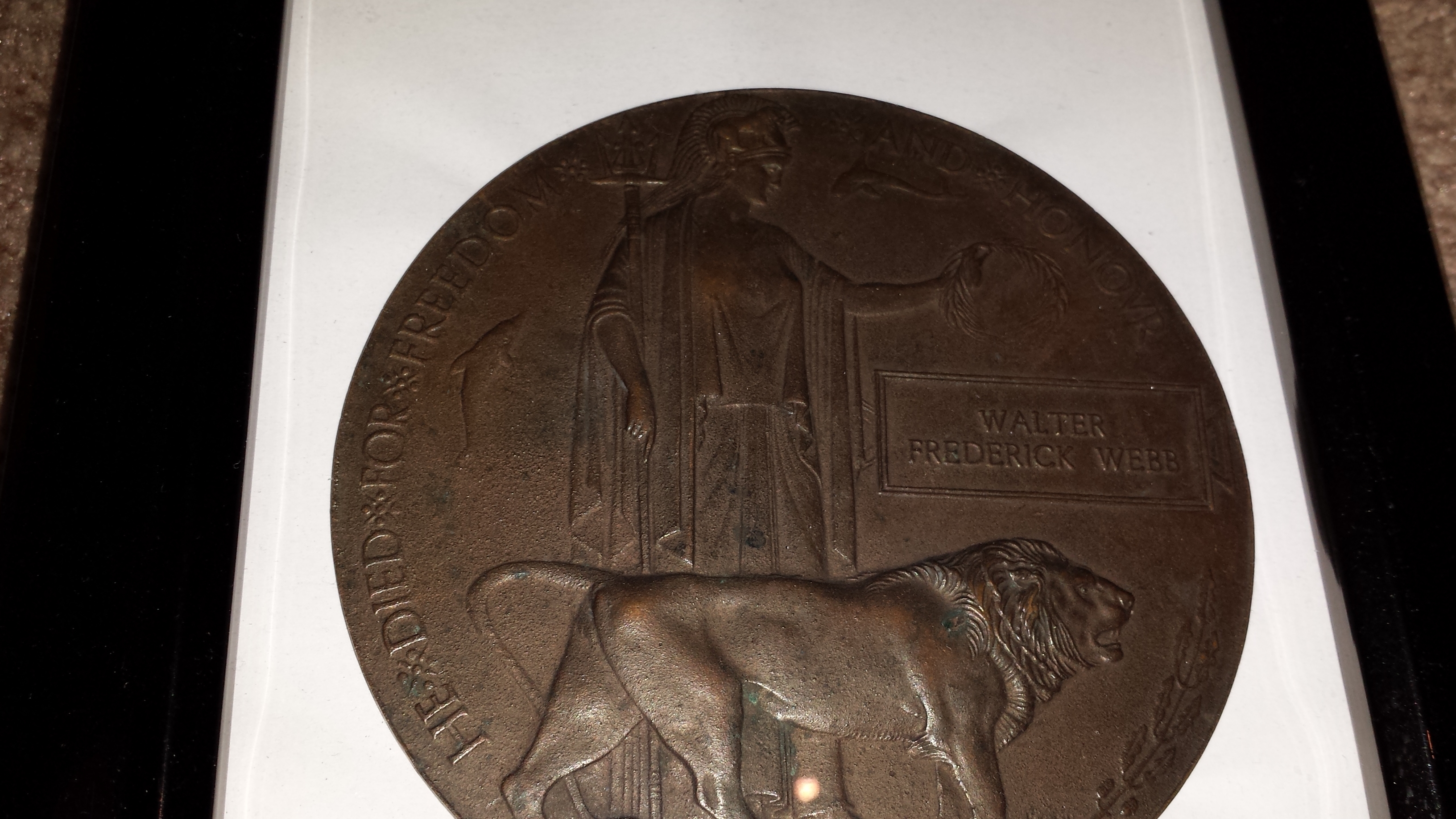 Frederick Walter Webb death medal