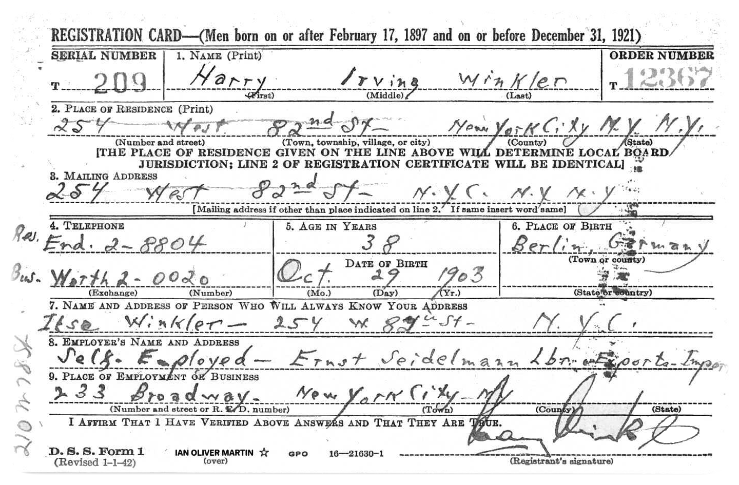 Harry Irving Winkler