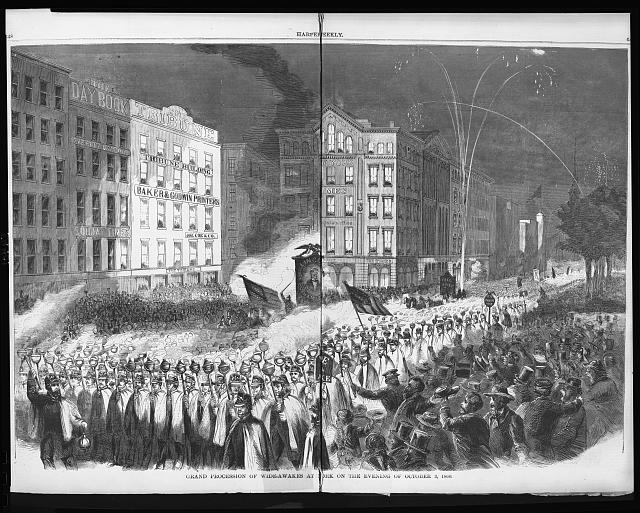 Grand procession of Wide-Awakes at New York on the...