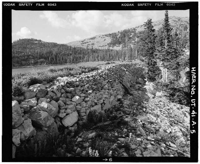 5. VIEW SHOWING DOWNSTREAM FACE AND TOE OF DAM, LOOKING...