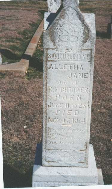 Aletha Jane Thompson Hightower Gravesite
