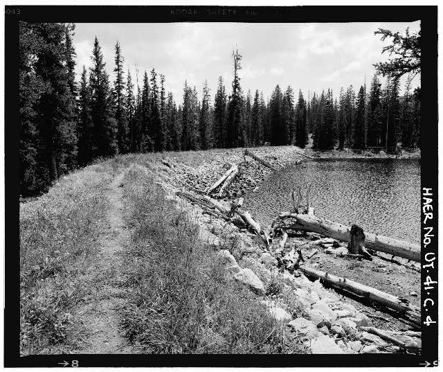 4. VIEW SHOWING DAM CREST AND UPSTREAM FACE, WITH OUTLET...
