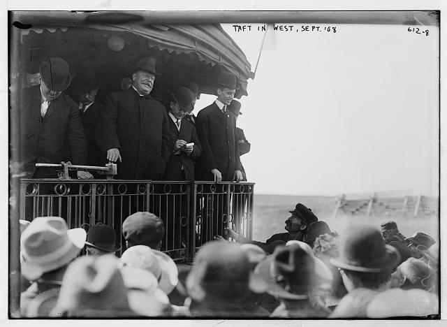 Taft on campaign train in West