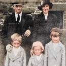 Frederick Taylor with his wife Ellen and his three eldest children Derrick (left), James "Jimmy" (middle), and Alma (right).