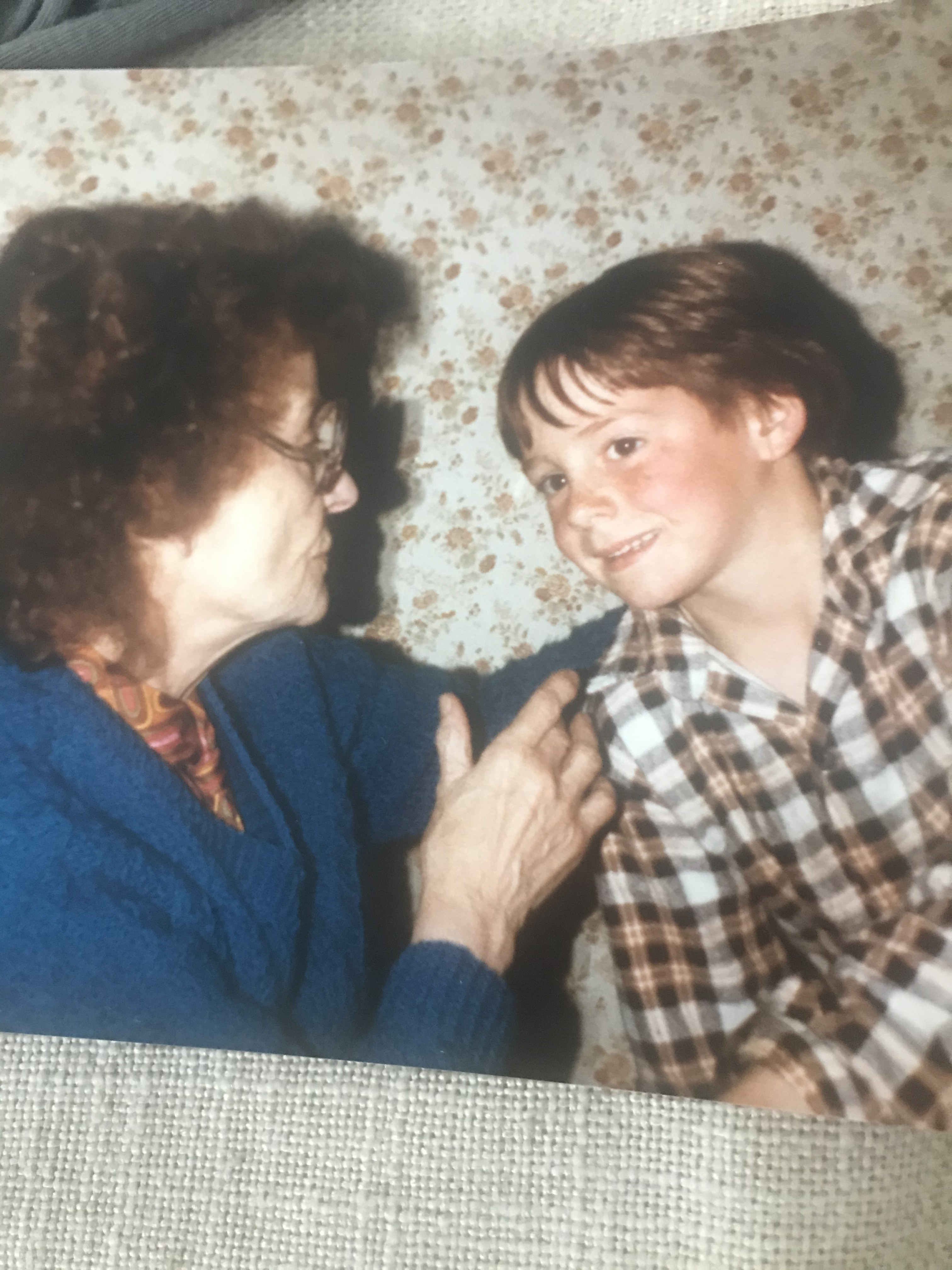 Sarah and her great grandson Billy obviously giving him some important advice 