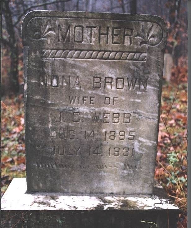 Nona Brown Webb's Tombstone
