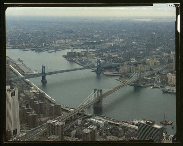 VIEW LOOKING EAST FROM TOP OF WORLD TRADE TOWER -...