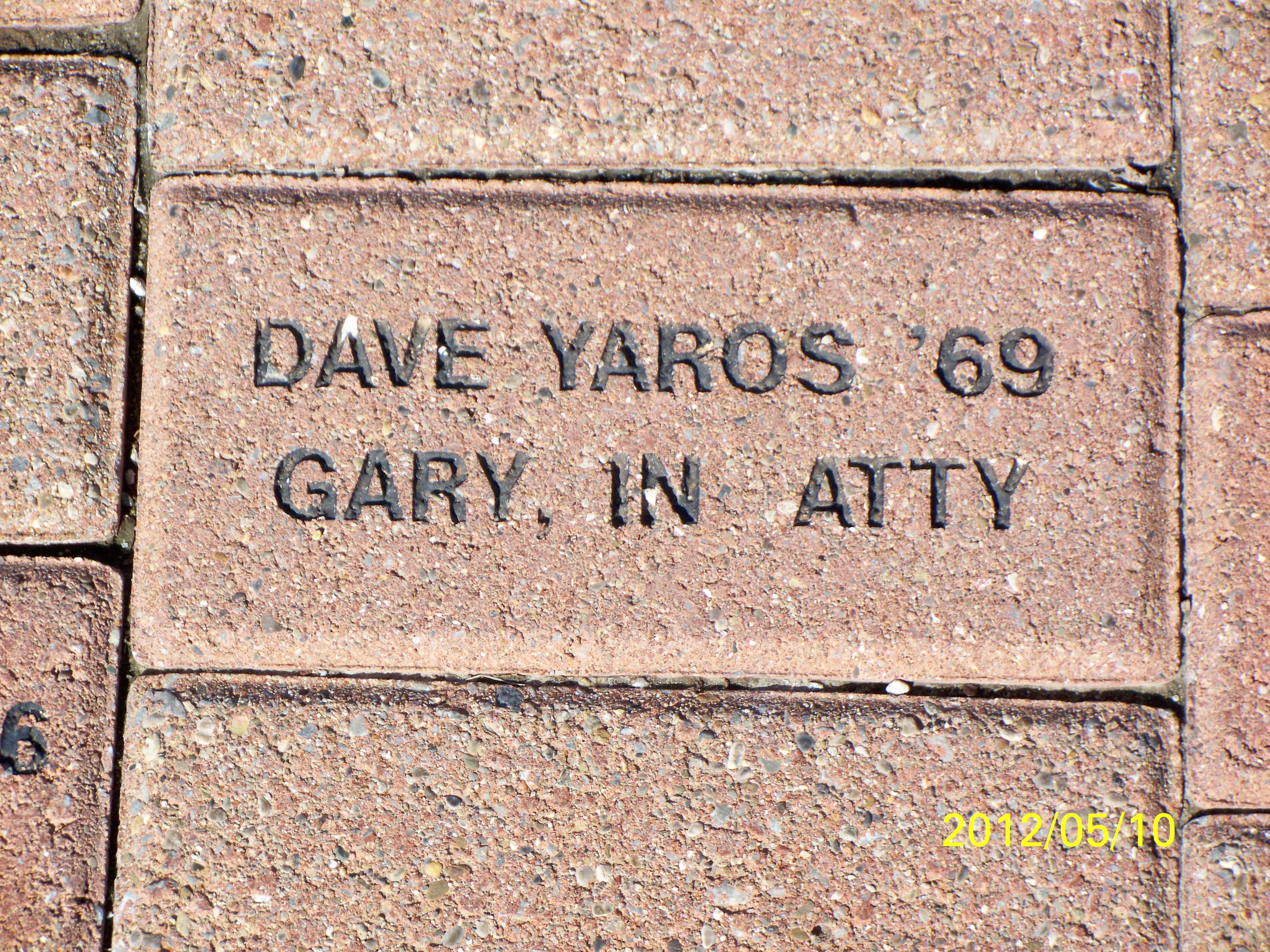 Dave Yaros College Brick, Indiana
