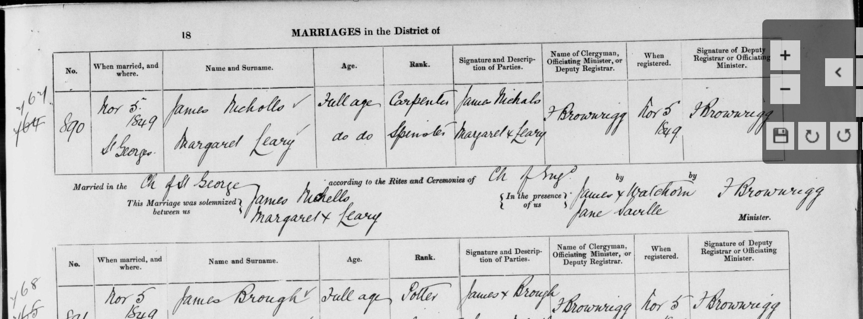 Margaret Helena Leary marriage record