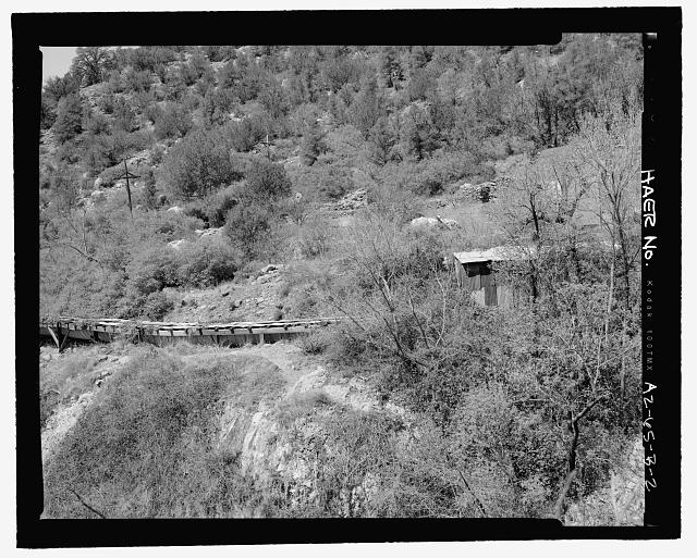 View of Irving Intake System showing shed and steel...
