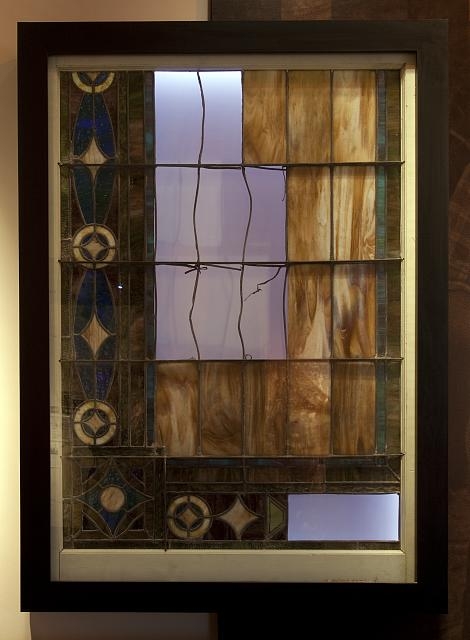 Stained glass window in exhibit, Birmingham Civil Rights...
