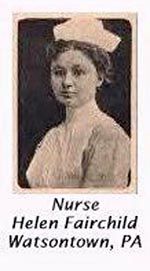 WWI, Nurse Helen Fairchild, PA