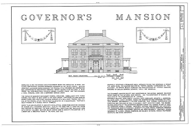 HABS VA.44-RICH,8- (sheet 1 of 16) - Governor's Mansion,...