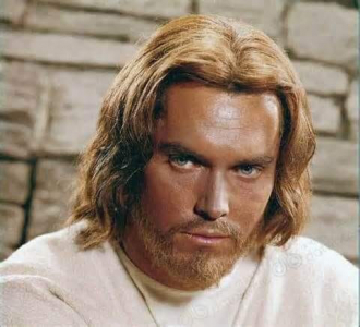 Jeffrey Hunter as Jesus Christ.
