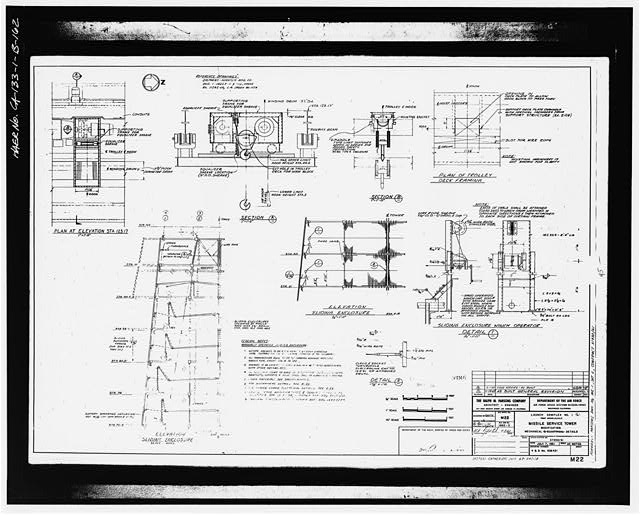 162. Photocopy of drawing (1961 mechanical drawing by the...
