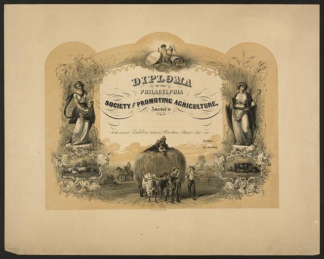 Diploma of the Philadelphia Society for Promoting...