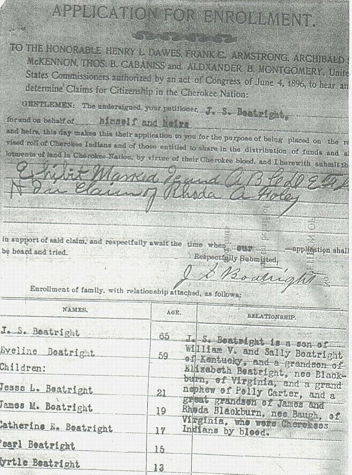 Dawes Application page 2