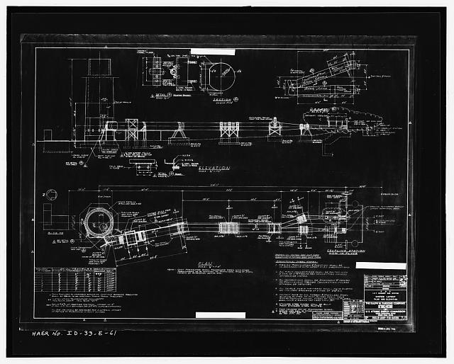 IET exhaust gas duct, system layout, plan, and section....