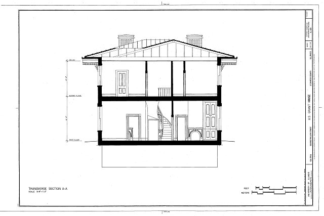 Transverse Section A-A - U.S. Grant House, Bouthillier &...