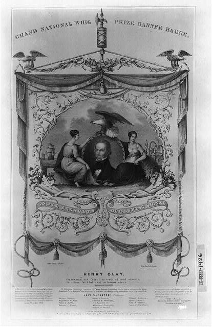 Grand National Whig prize banner badge / lith. by Edward...