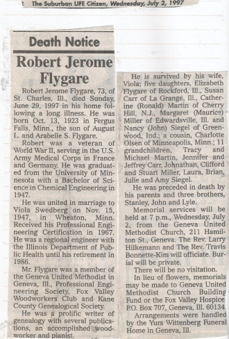 Robert Jerome Flygare Obituary