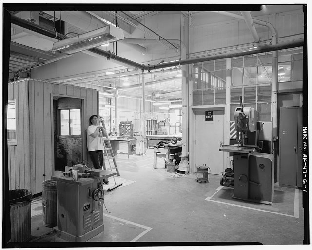 1. WOOD SHOP INTERIOR VIEW LOOKING NORTHEAST - Kodiak...
