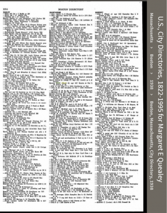 Margaret E. (Hehir) Quealey--U.S., City Directories, 1822-1995(1938)