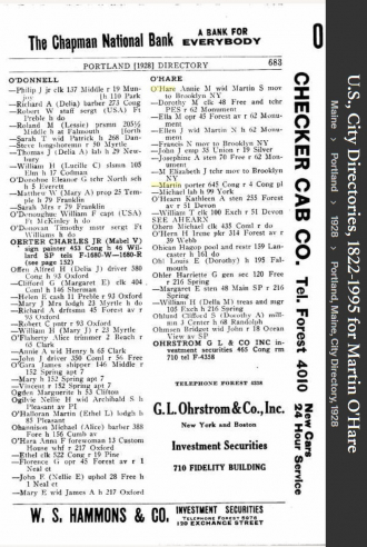Mary Elizabeth (O'hare) Defronzo --U.S., City Directories, 1822-1995 (1928)