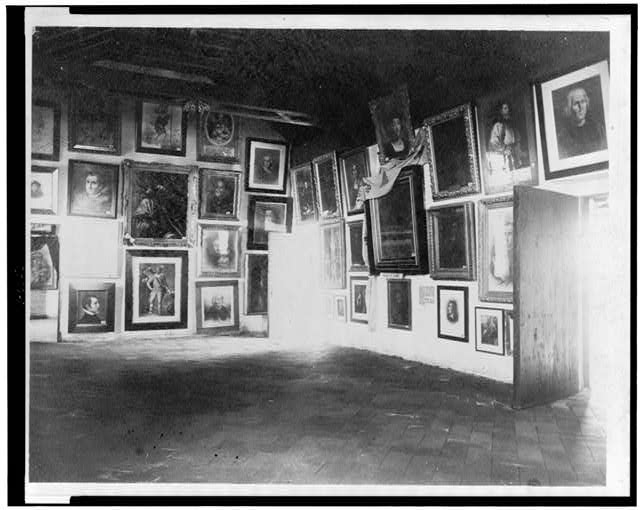 [Works of art hanging on wall, in Columbus room, at...